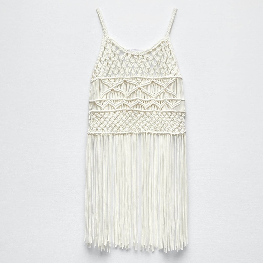 ZARA Fringed Knit Top